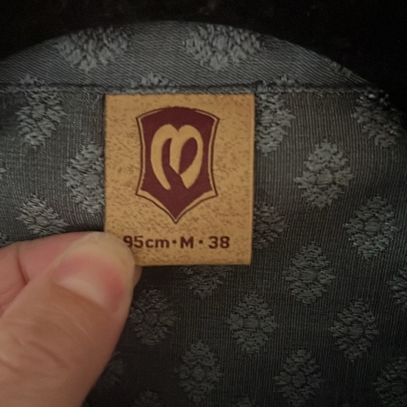 NWOT Manyavar Anchor Grey Silk Feel Kurta Pajama size M/38 - Picture 4 of 6